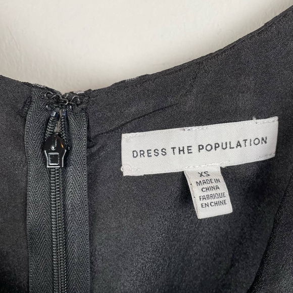 Dress the Population NWT Kallan Plaid Grid Mini Dress Black White Sleeveless XS - Picture 5 of 16